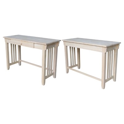 Classic Mission-Style Solid Wood Desk with Drawer in Brown