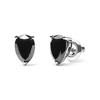 14K White Gold Martini Set Black Pear Solitaire Diamond Stud Earrings - 3 of 4