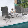 Tangkula 5-Piece Patio Sling Chair Set Folding Lounge Chairs w/ Coffee Table Yard, Poolside - 2 of 4