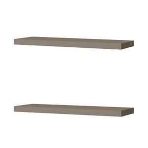SEVOBAL Utility Storage Shelves Bookshelf Pair of Wide Floating Shelves, Contemporary Wall-Mounted Storage for Living Room, Beige, 31.89"*10.63"*3.54" - 1 of 4