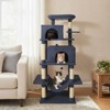 Costway 70” Large Cat Tree for Indoor Cats with Plush Top Perch, Dual large Condos, Hammock Light Gray/Dark Gray/Beige - 4 of 4