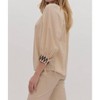 Women's Tie Collar & Sleeve Top - entro - 3 of 4