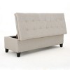 NicBex Contemporary Design Ottoman with Storage, Versatile Foot Stools Ottoman with Wood Legs for Bedroom, Living Room, White+Natural - 4 of 4