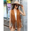 Whizmax Women's Fringe Vest 70s Hippie Faux Suede Rivets Sleeveless Costume Fringe Jacket - 4 of 4