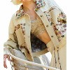 Women's Contrast Quilt Panel Corduroy Jacquard Jacket - POL - 4 of 4