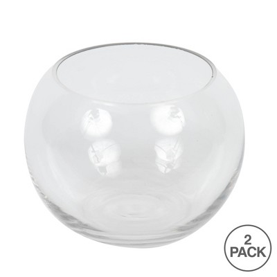 Clear Bubble Glass Decorative Bowl Set, Minimalistic Design