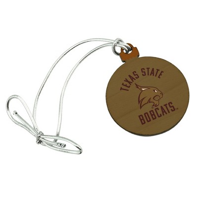 Texas State Bobcats Mini Small Tiny Wood Christmas Tree Holiday Ornament