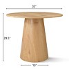 Dwen Small Console Tables, 35'' Width with Grain Paper Round Top Pedestal Console Table Behind Couch-Maison Boucle - 3 of 4