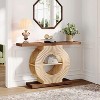 Hommoo 39.3-Inch Wood Console Table Shelves and Circle Base - 2 of 4