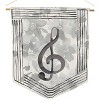 Manual Woodworkers and Weavers Music Note Wall Pennant – Black and Gray Watercolor Floral Design Decorative Hanging Banner - 3 of 3