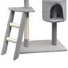 vidaXL Cat Tree Grey Wooden frame Large Cat Tree Rectangular Modern - 3 of 4