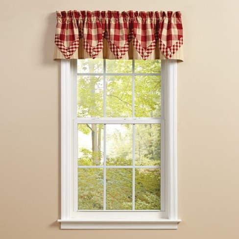 Park Designs Buffalo Check Lined Point Garnet Valance 72