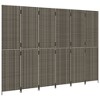 vidaXL Room Divider 6 Panels Gray Poly Rattan Garden Screen - Indoor/Outdoor Privacy Partition - 115.7"x78.7" - 4 of 4