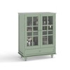 Maliang Minimalist Buffet Cabinet with Double Glass Doors and Drawer, for Living room, Dining Room - 3 of 4