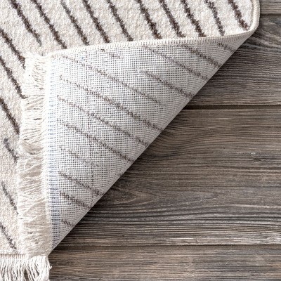 Jazlyn Beige Chevron Pattern Runner Rug 2' 6" x 6'