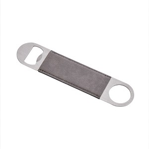 Slickblue 7" Stainless Steel Bottle Opener with Comfortable Grey Leatherette Grip, Ideal for Daily Use - 1 of 3