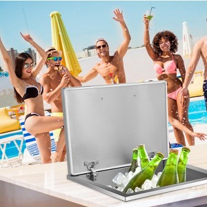 Garvee Drop In Ice Chest, Drop In Cooler, Stainless Steel Ice Chest with Hinged Cover, Wine Coller for Home and Commercial - 1 of 4