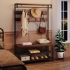 Hall Tree with Shoe Storage Bench, 72" H Coat Rack with 8 Hooks & 3-Tier Shelf, Industrial Farmhouse Entryway Organizer. - 3 of 4