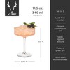 Viski Meridian Vintage Coupe Glasses Set of 2 - Champagne Glass, Art Deco Ripple Glassware Design, 8oz Gold Rimmed Stemmed Crystal Drinking Set, Clear - 3 of 4