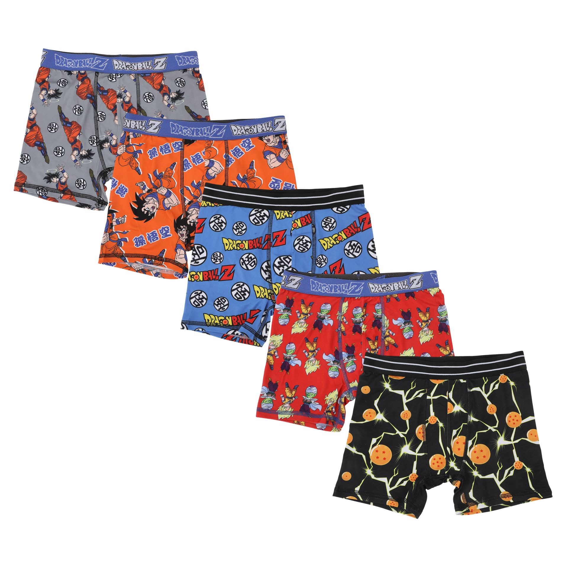 Dragon Ball Z Character & Icon Prints Boy’s 5-Pack Boxer Briefs