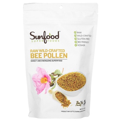 Sunfood Raw Wild-Crafted Bee Pollen, 8 oz (227 g)