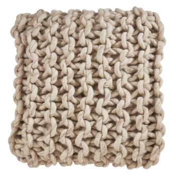 18"x18" Chunky Knit Square Throw Pillow Cover - Saro Lifestyle