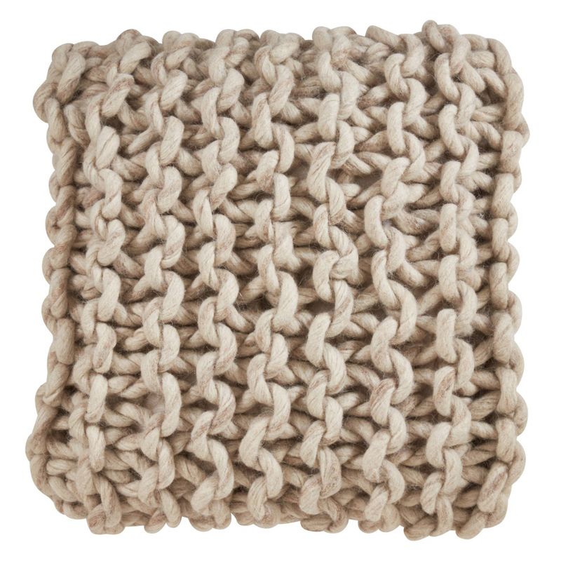 18"x18" Chunky Knit Square Throw Pillow Cover - Saro Lifestyle, 1 of 5