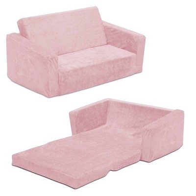 Delta Children Kids Serta Perfect Sleeper Extra Wide Comfy 2 in 1 Flip Open Convertible Sofa To Lounger Pink Target