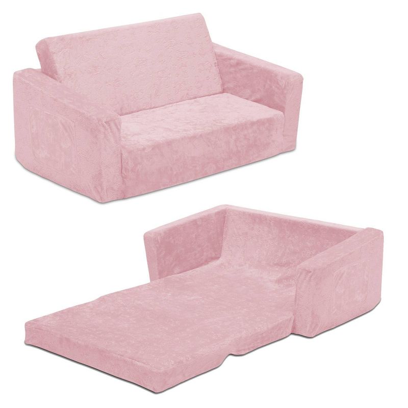 Delta Children Kids&#39; Serta Perfect Sleeper Extra Wide Comfy 2-in-1 Flip Open Convertible Sofa to Lounger - Pink, 1 of 11