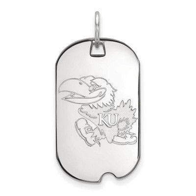 Black Bow Jewelry 10k White Gold Kansas Jayhawks NCAA Pendant