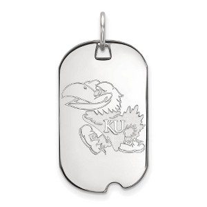 Black Bow Jewelry 10k White Gold Kansas Jayhawks NCAA Pendant - 1 of 3