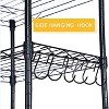Vynxaria 6-Tier Shelving Units, 29.92'' W x 13.98'' D x 71.65'' H Adjustable Wire Shelving with Hanging Hooks and Wheels, Black - 2 of 4