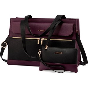 LOVEVOOK Laptop Bag for Women 15.6 Inch Tote Work Professional Leather Computer Briefcase Waterproof - 1 of 3