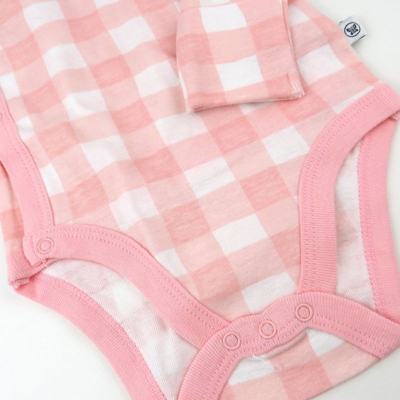 Honest Baby Girls' 3pk Long Sleeve Side Snap Floral Bodysuit - Pink, 2 of 5