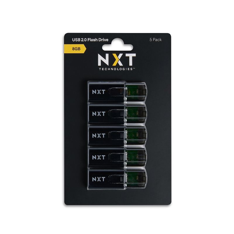 NXT Technologies 8GB USB 2.0 Type A Flash Drive Black 5/Pack (NX61133), 1 of 6