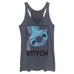 Womens Lilo & Stitch Peekaboo Stitch Portrait Racerback Tank - 1 of 4