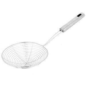 Unique Bargains Kitchen Stainless Steel Spiral Noodles Food Mesh Strainer Silver Tone 5.3" Dia - 1 of 3