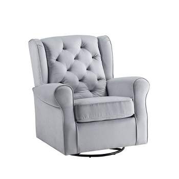 Zeger 35" Accent Chairs Gray Fabric - Acme Furniture