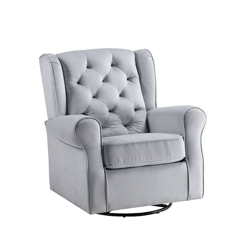 Zeger 35&#34; Accent Chairs Gray Fabric - Acme Furniture, 1 of 11