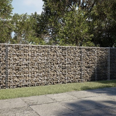 vidaXL Gabion Basket Silver Galvanized iron 78.7x39.4x39.4 in