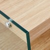 KIGFTSOD MDF Double Layered Rectangular Coffee Table with Storage Shelf, Glass Legs for Living Room, Bedroom - 4 of 4