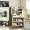 LunaLulinlk 64" Kitchen Pantry Storage Cabinet, 5 Tier Metal Storage Cabinet with Wheels, Kitchen Storage Bakers Rack - 3 of 4