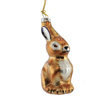 Holiday Ornament 3.75" Woodland Bunny Rabbit Easter Rabbit Sitting Forest  -  Tree Ornaments