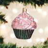 Old World Christmas Glass Blown Ornament for Christmas Tree, Pink Cupcake - 2 of 3