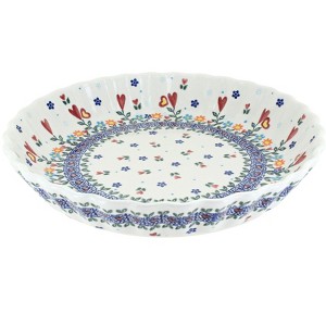 Blue Rose Polish Pottery 100 Vena Pie Plate - 1 of 2