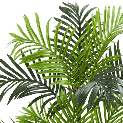 37" Green Artificial Palm and Fern Outdoor Floor Plant with Lights