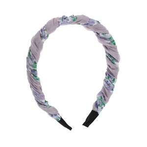 Unique Bargains Women's Fashion Elegant Pleated Headband 6.10"x5.12" Purple 1 Pc - 1 of 4