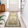 Machine Washable Area Rug Non Slip Rug Vintage Distressed Low Pile Foldable Rugs Ultra-Soft Stain Resistant Carpet for Bedroom Living Room - 2 of 4