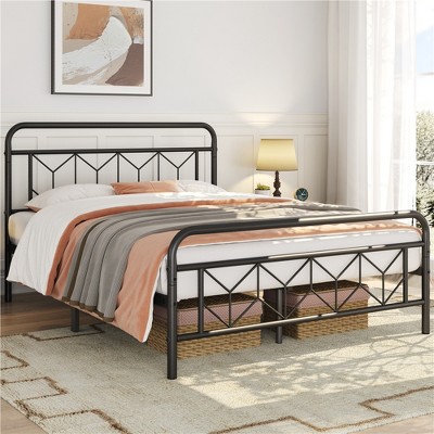 Yaheetech Full Size Vintage Metal Bed Frame With Headboard, Black : Target