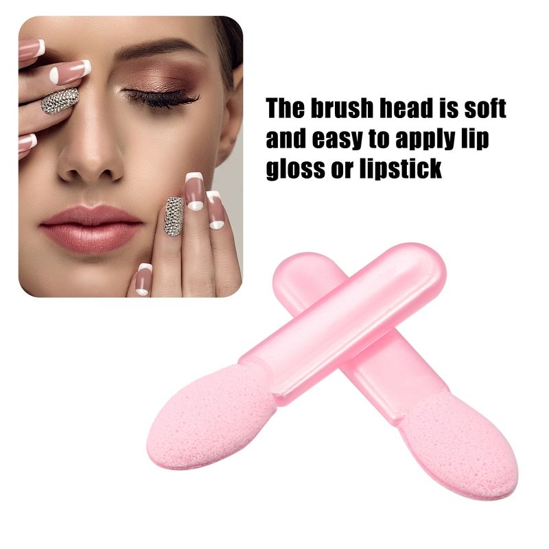 Unique Bargains Short Sponge Dual Sides EyeShadow Makeup Applicators Brushes Pink 50 Pcs, 2 of 7